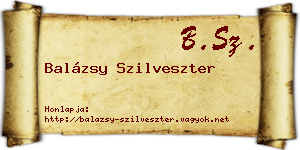 Balázsy Szilveszter névjegykártya