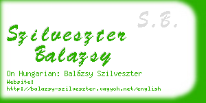 szilveszter balazsy business card