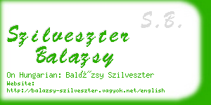 szilveszter balazsy business card